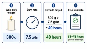 burn-time inputs and estimate range