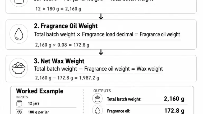 Candle batch formula and wax fragrance split