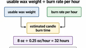 Candle burn formula and 8 oz example
