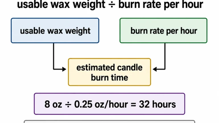 Candle burn formula and 8 oz example