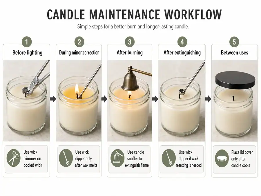 candle care workflow and tool order