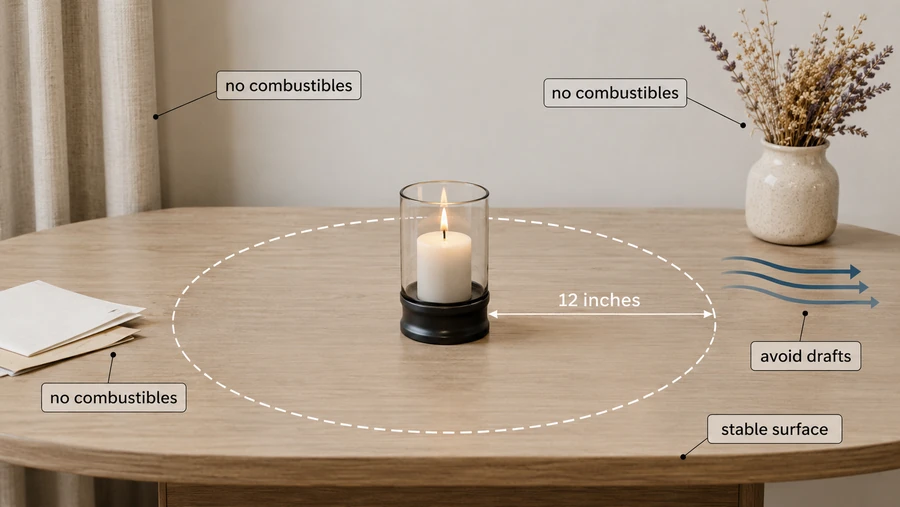 candle clearance zone and draft risks