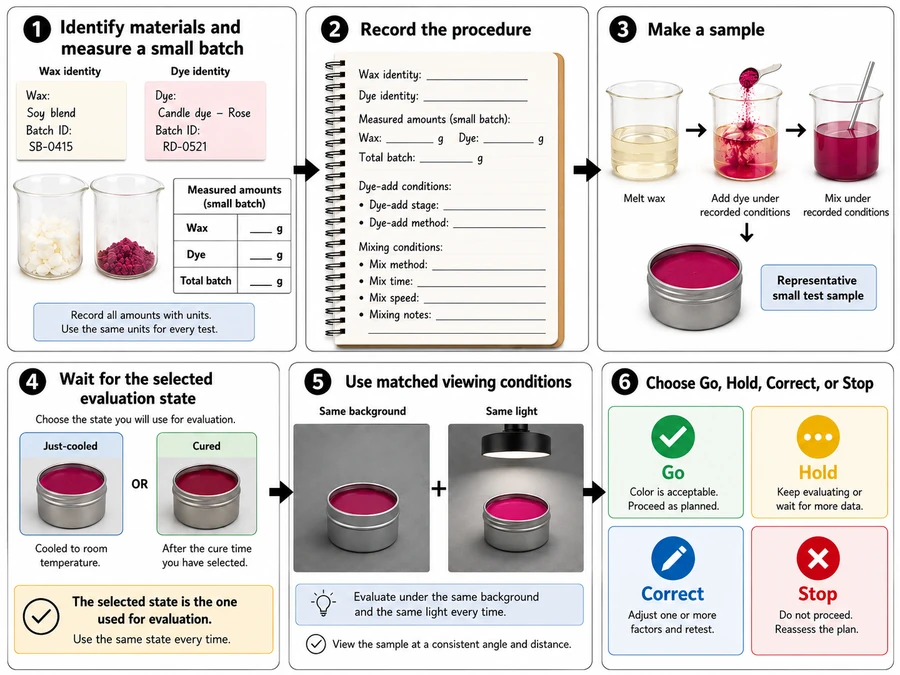 Small-batch color testing and sample approval sequence