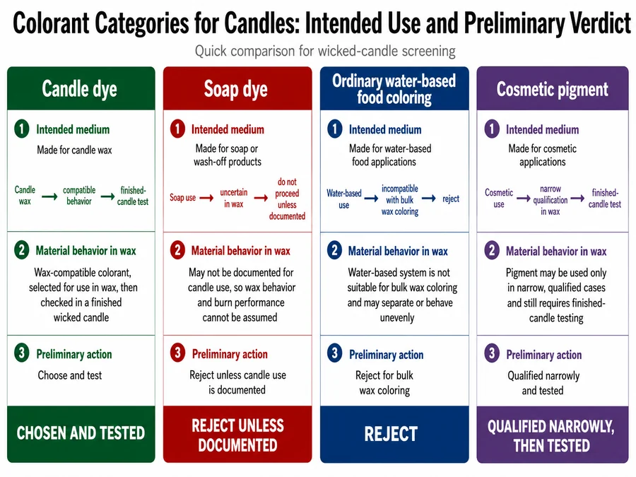 candle dye, soap dye, food coloring and cosmetic pigment uses