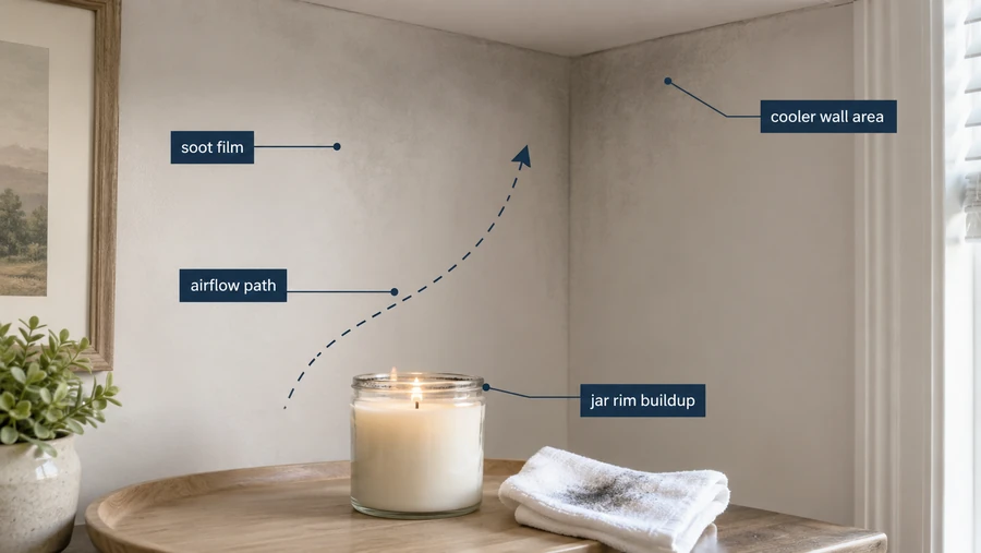 Candle ghosting and soot film identification
