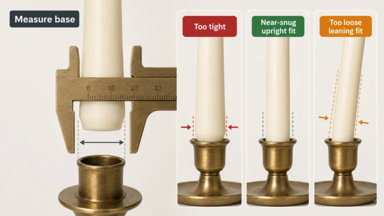 candle holder fit and socket measurement