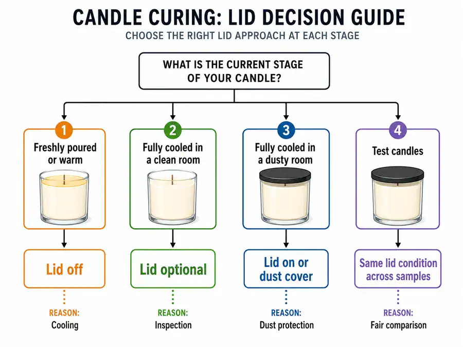 candle lid decision and cure stages