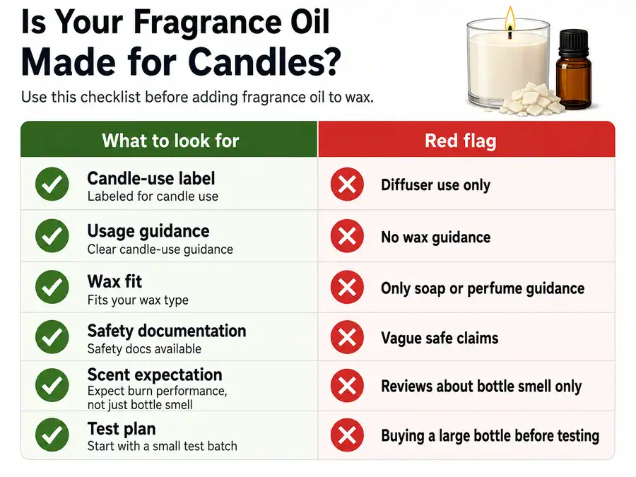 candle-safe oil checks and supplier guidance