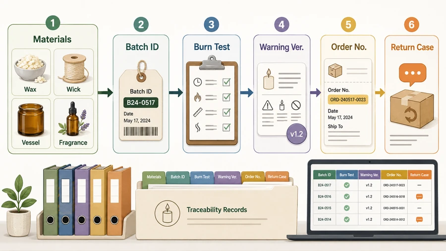 Candle batch records traceability chain
