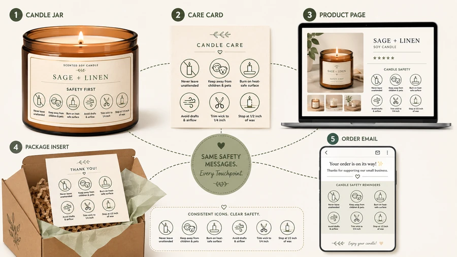 Candle warning channels customer instructions