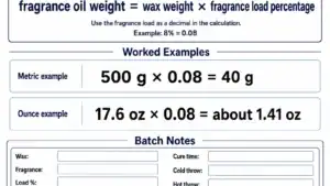 candle scent formula and wax weight