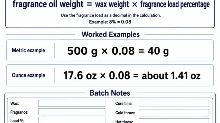candle scent formula and wax weight