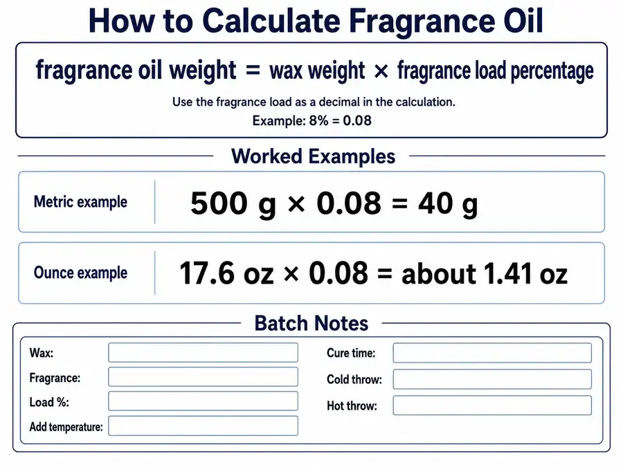 candle scent formula and wax weight
