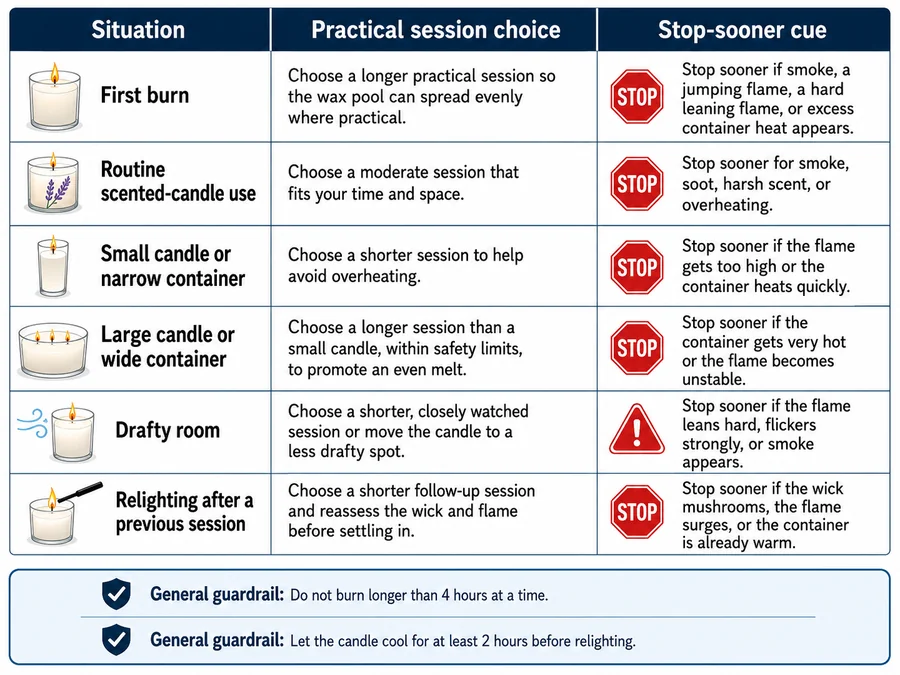 candle session limits and stop cues