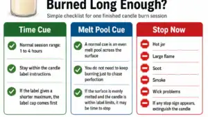 candle session timing and safety cues