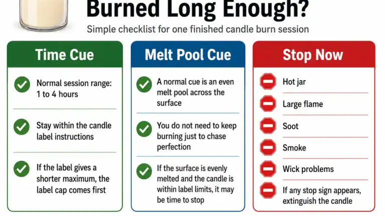 candle session timing and safety cues