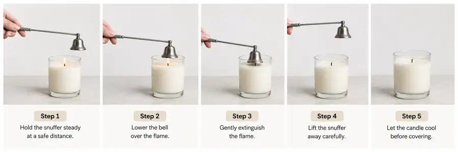 candle snuffer and low smoke extinguishing