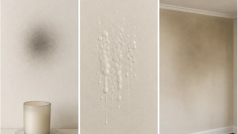 candle soot haze, wax residue, and smoke staining comparison