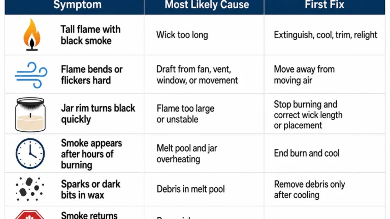 black candle smoke symptoms and first fixes