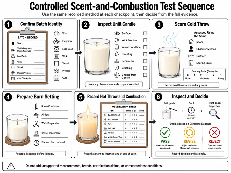 Cold throw, hot throw, and burn test sequence