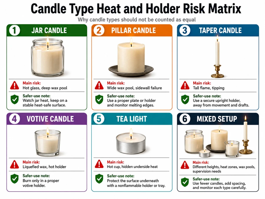 candle type heat and holder risks