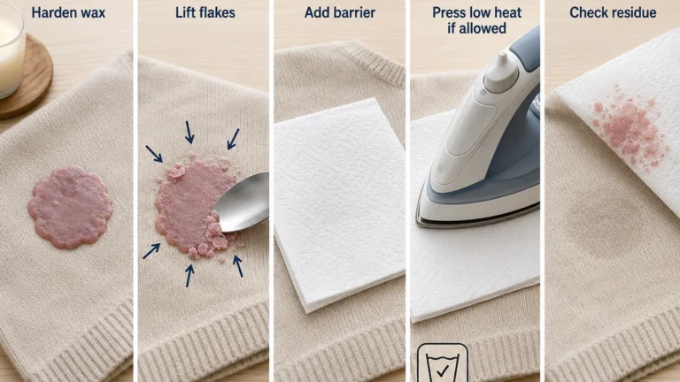 Candle wax removal and fabric cleanup