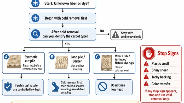 carpet fiber and wax removal method
