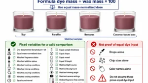 four wax dye controls and matched sample conditions