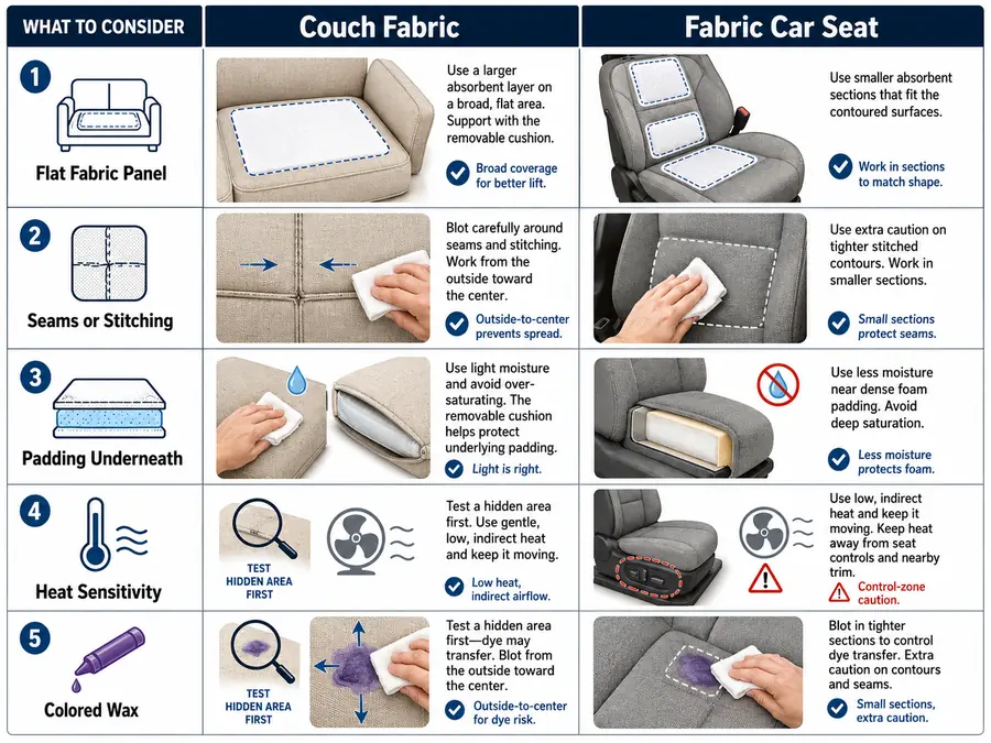 couch fabric and car seat cleanup
