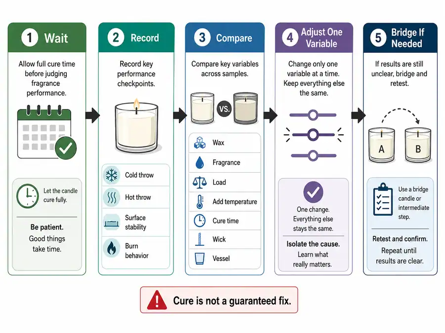 cure retest flow and fragrance binding