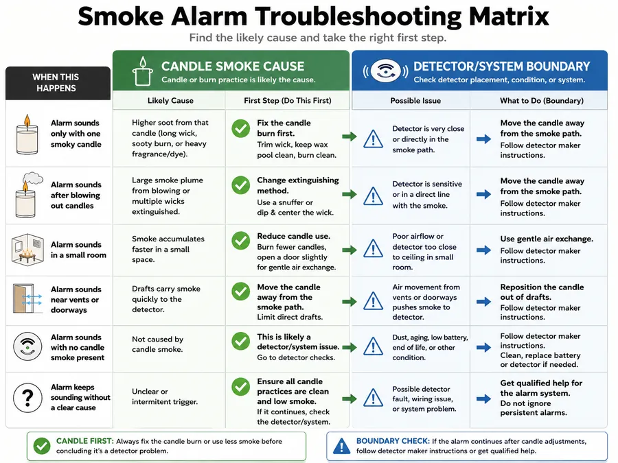 Smoke detector sensitivity and candle smoke causes