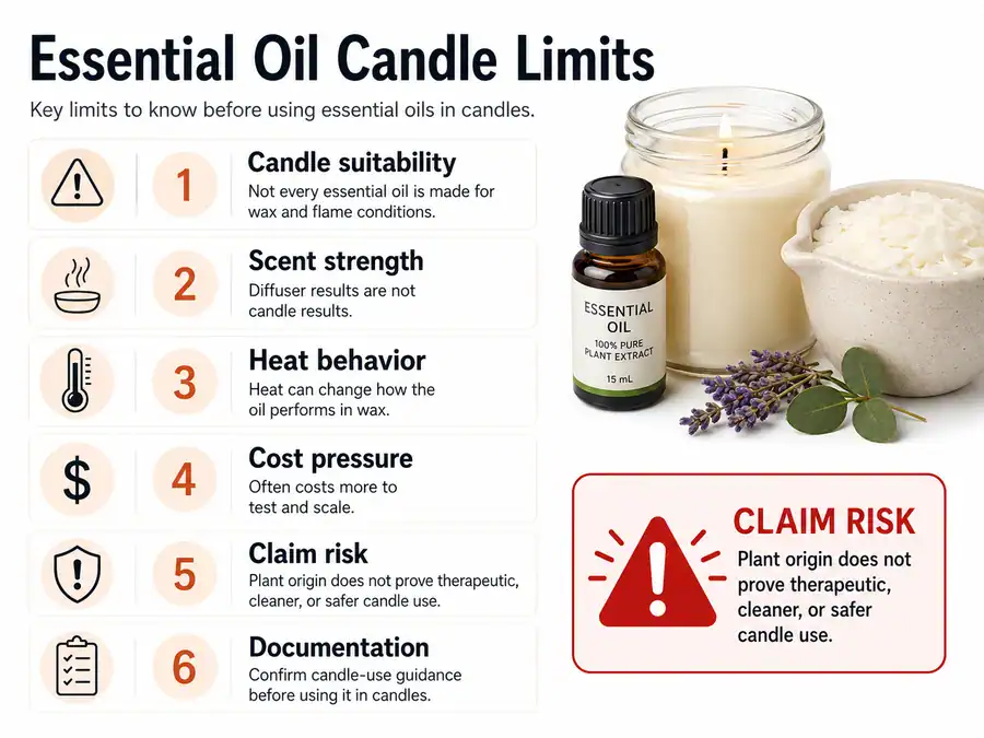 essential oil limits and candle suitability checks