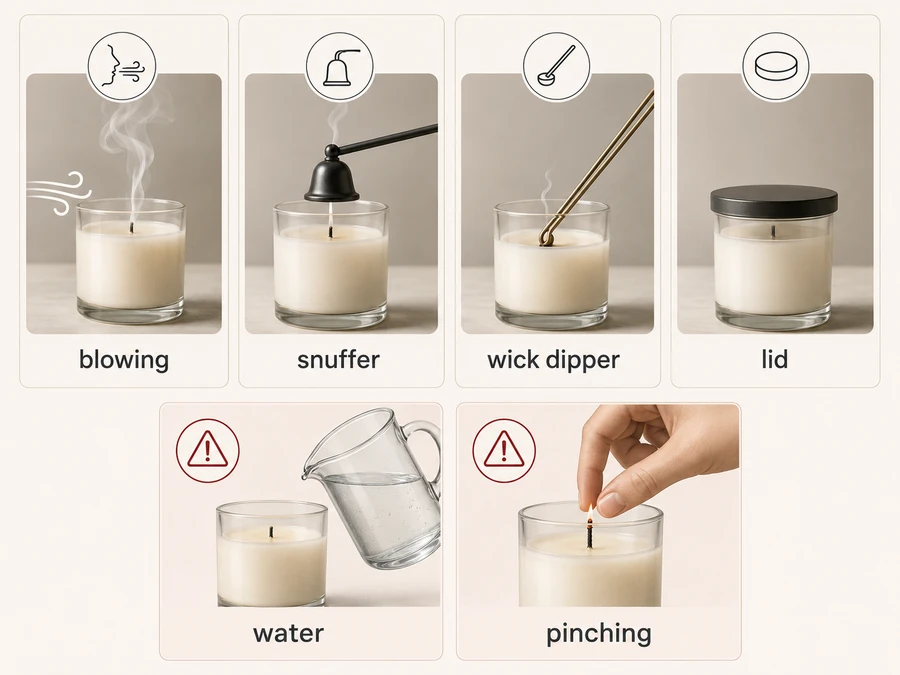 snuffer and wick dipper methods