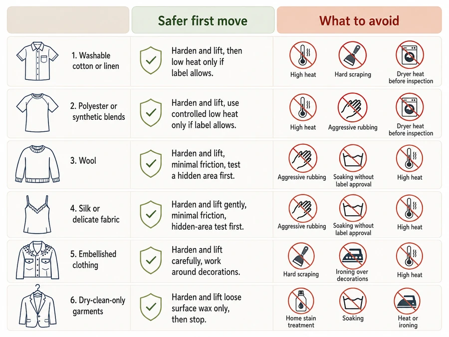 Fabric wax methods and heat risks