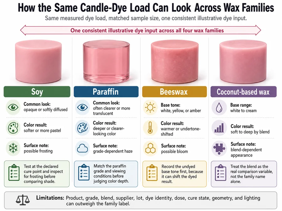 soy paraffin beeswax coconut wax color comparison