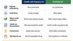 fragrance oil and essential oil candle choice