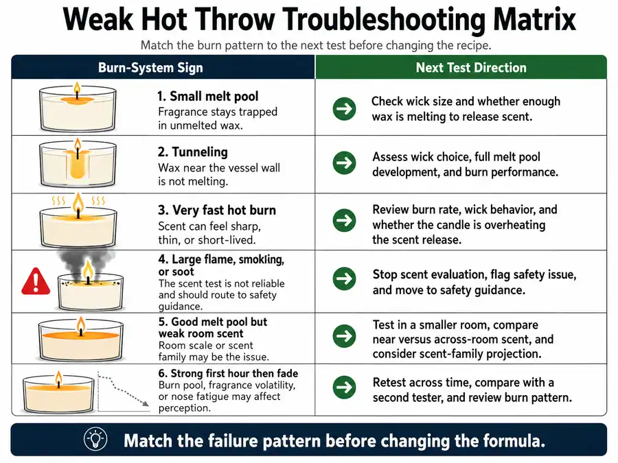 hot throw and burn system matrix