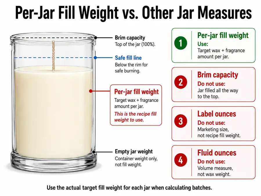 Jar fill weight and container capacity