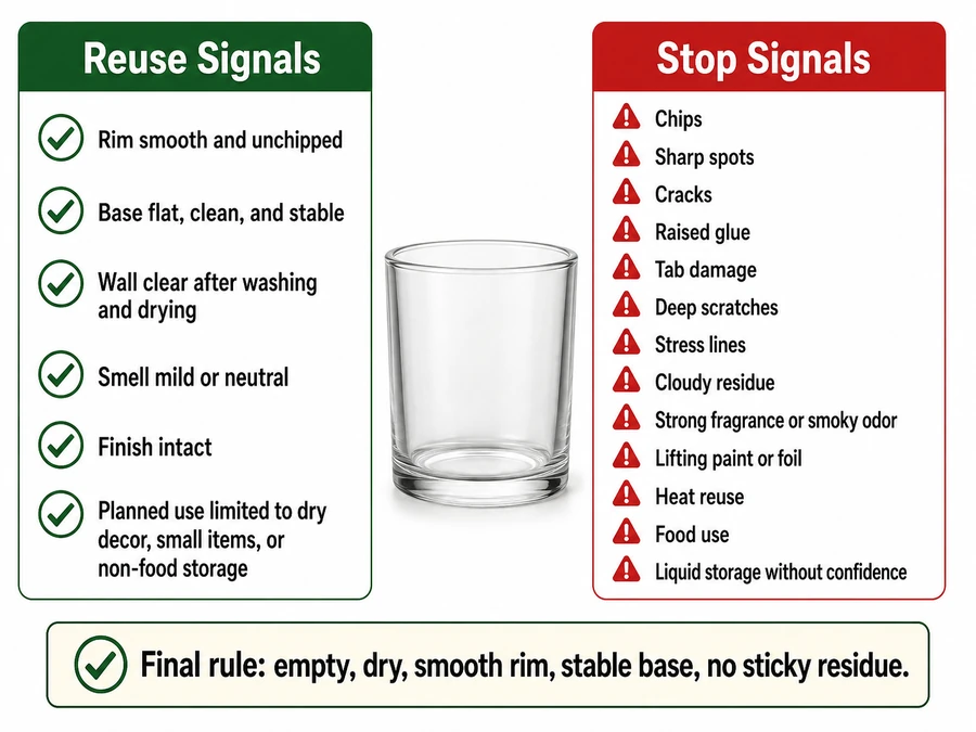 Candle jar reuse checkpoint and stop signals