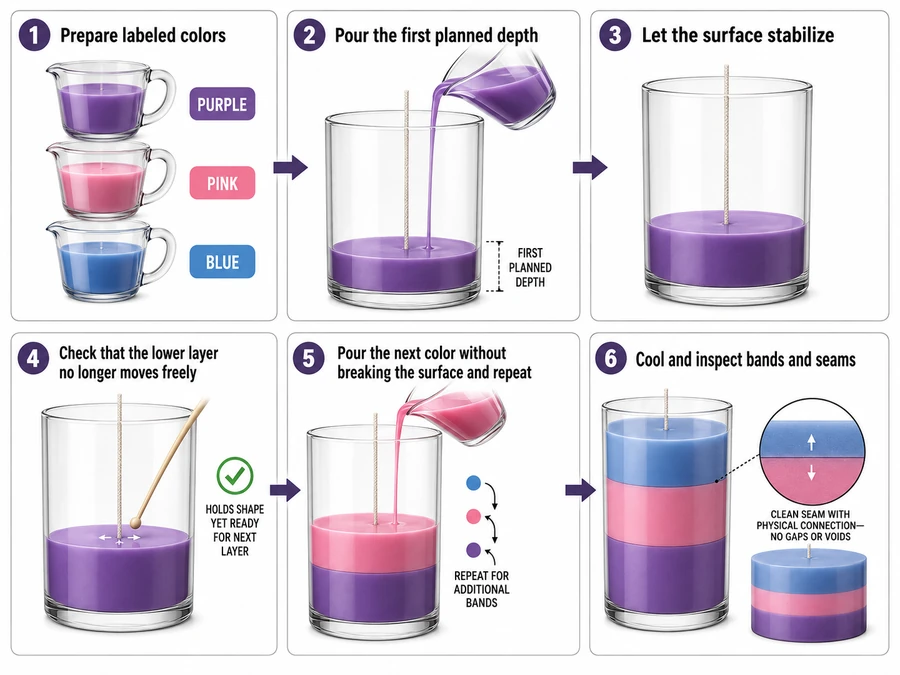 layer surface readiness and staged color pours