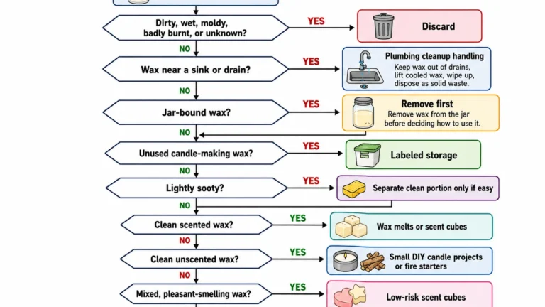 leftover wax reuse and disposal flow
