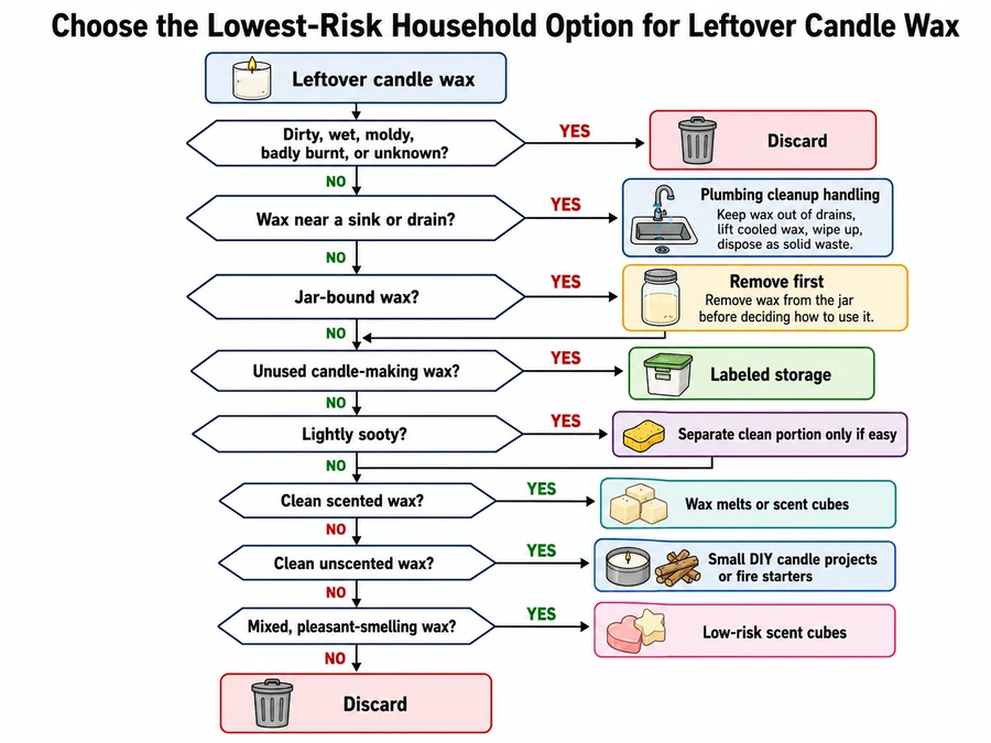 leftover wax reuse and disposal flow