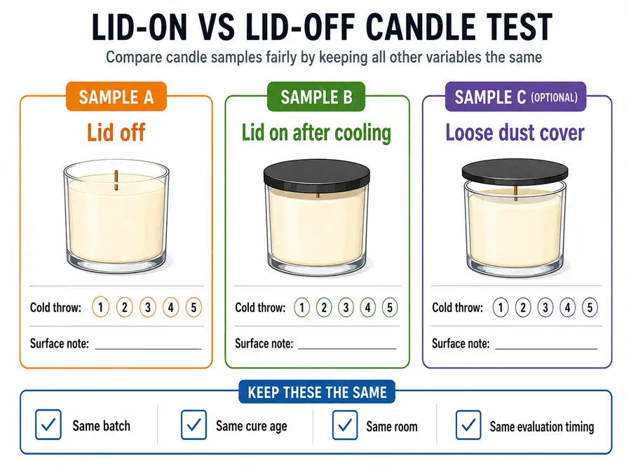 lid-on and lid-off scent test
