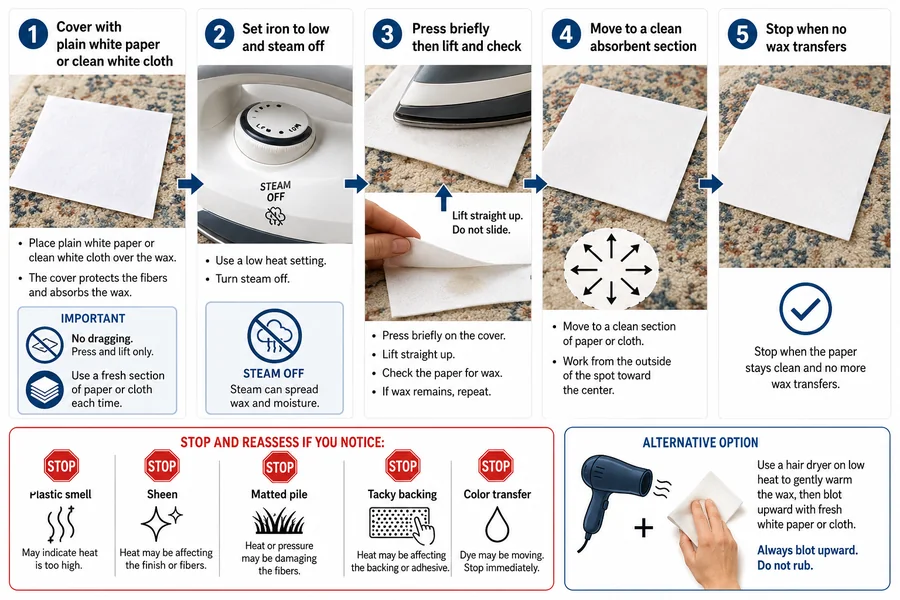 low heat wax transfer and blotting