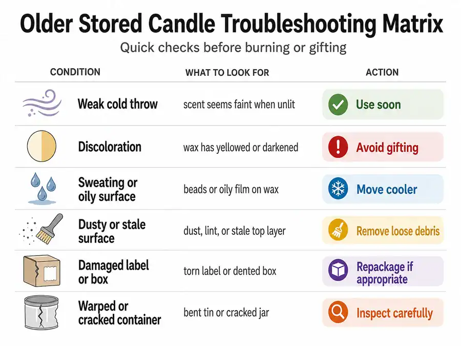 old candle scent and quality check