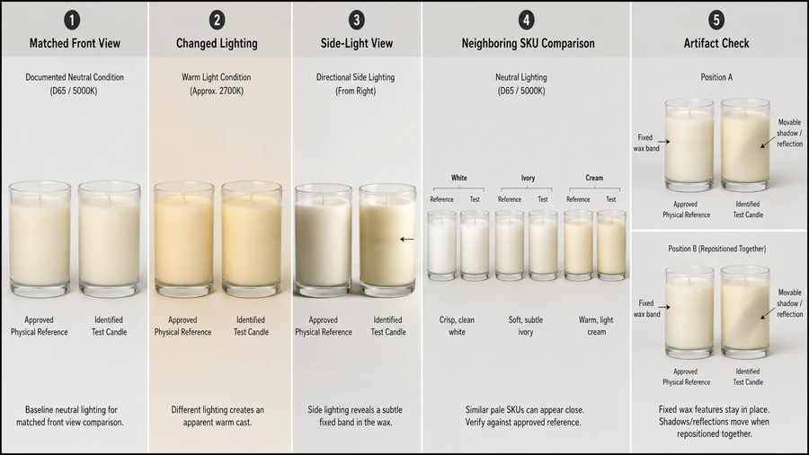pale candle shades and matched lighting undertone checks