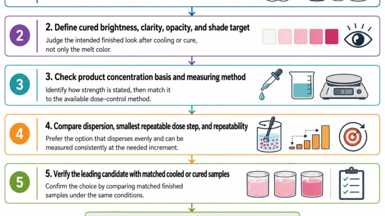 paraffin dye selection and cured-sample checks