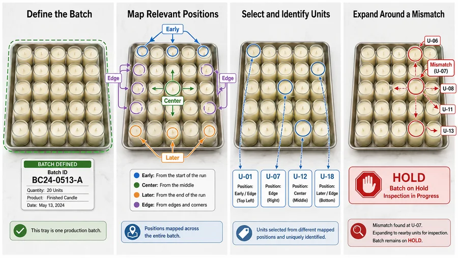 representative candle batch units and distributed selection points