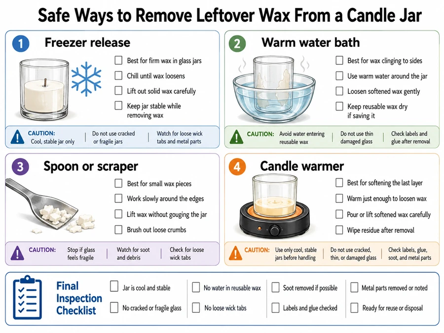 candle jar wax removal and safety checks