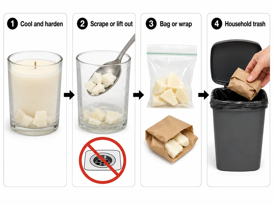 safe wax disposal and trash route